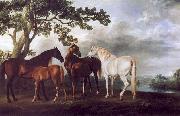 George Stubbs Mares and Foals in a Landscape. oil painting reproduction